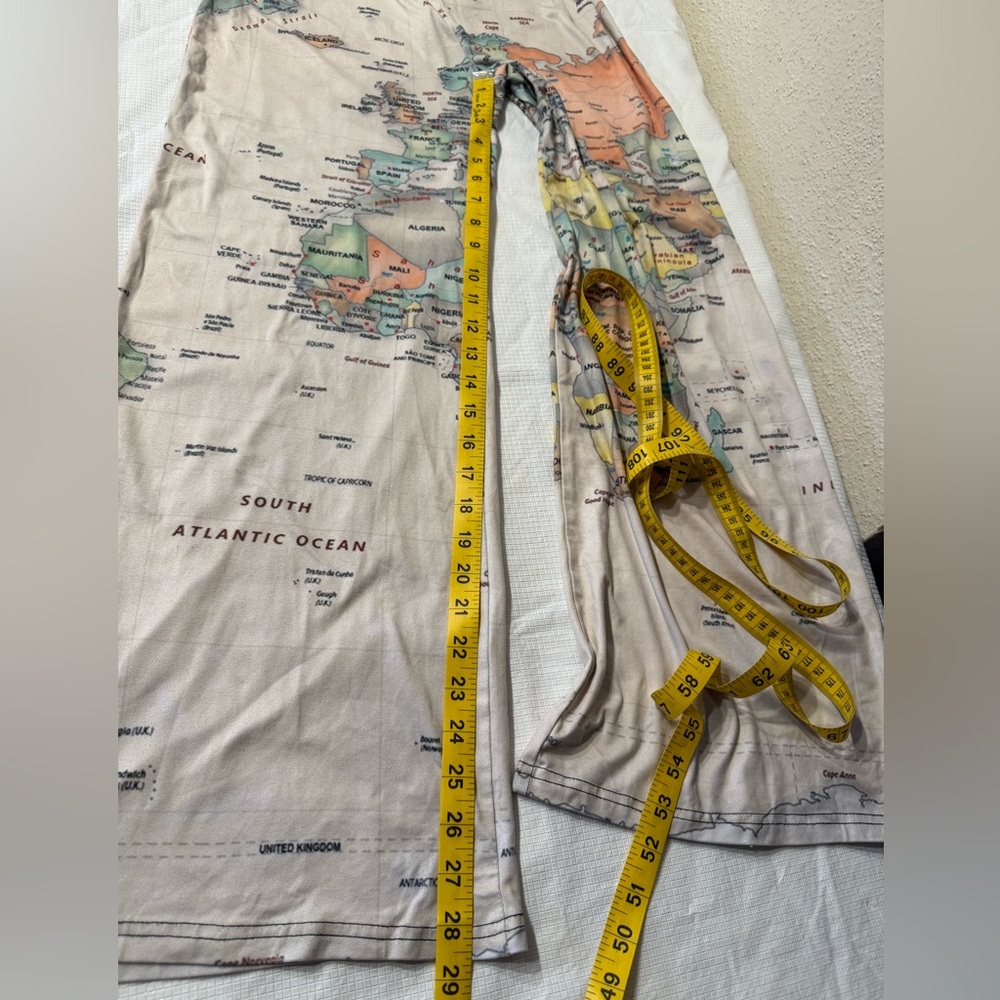 Vintage Map Print Wide-Leg Pants - Picture 7 of 9